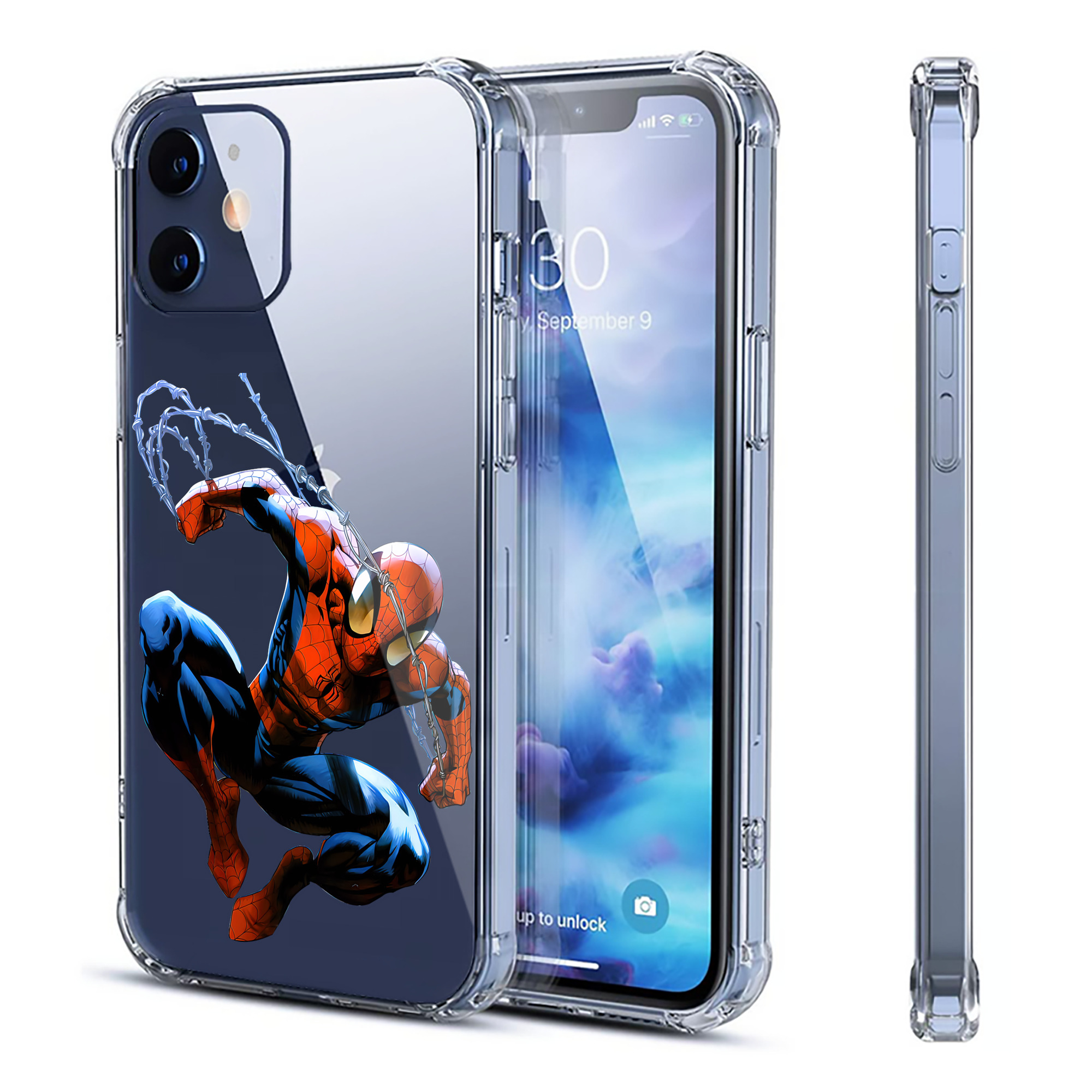 （画像用） Spider Man スパイダーマン 【iPhone 12シリーズ対応】透明スマホケース（クリアソフトケース）